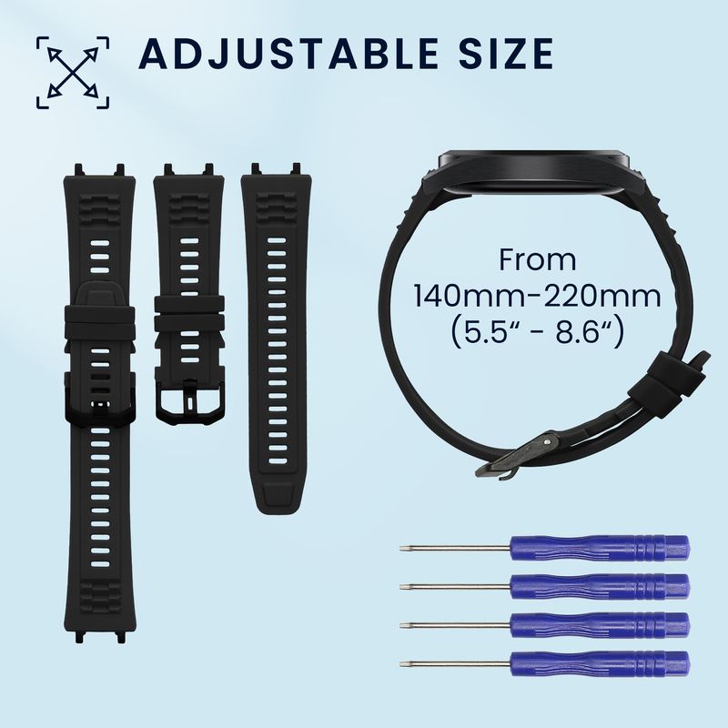 Laptop, Telefoane si Tablete - Wearables si gadgeturi - Wearables - Accesorii wearables - Set 2 curele pentru smartwatch Kwmobile pentru Amazfit Active Edge (A2212), curea reglabila, silicon, negru - Infinity.ro