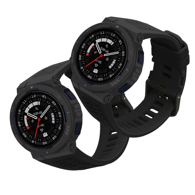 Laptop, Telefoane si Tablete - Wearables si gadgeturi - Wearables - Accesorii wearables - Set 2 curele pentru smartwatch Kwmobile pentru Amazfit Active Edge (A2212), curea reglabila, silicon, negru - Infinity.ro