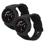 Laptop, Telefoane si Tablete - Wearables si gadgeturi - Wearables - Accesorii wearables - Set 2 curele pentru smartwatch Kwmobile pentru Amazfit Active Edge (A2212), curea reglabila, silicon, negru - Infinity.ro