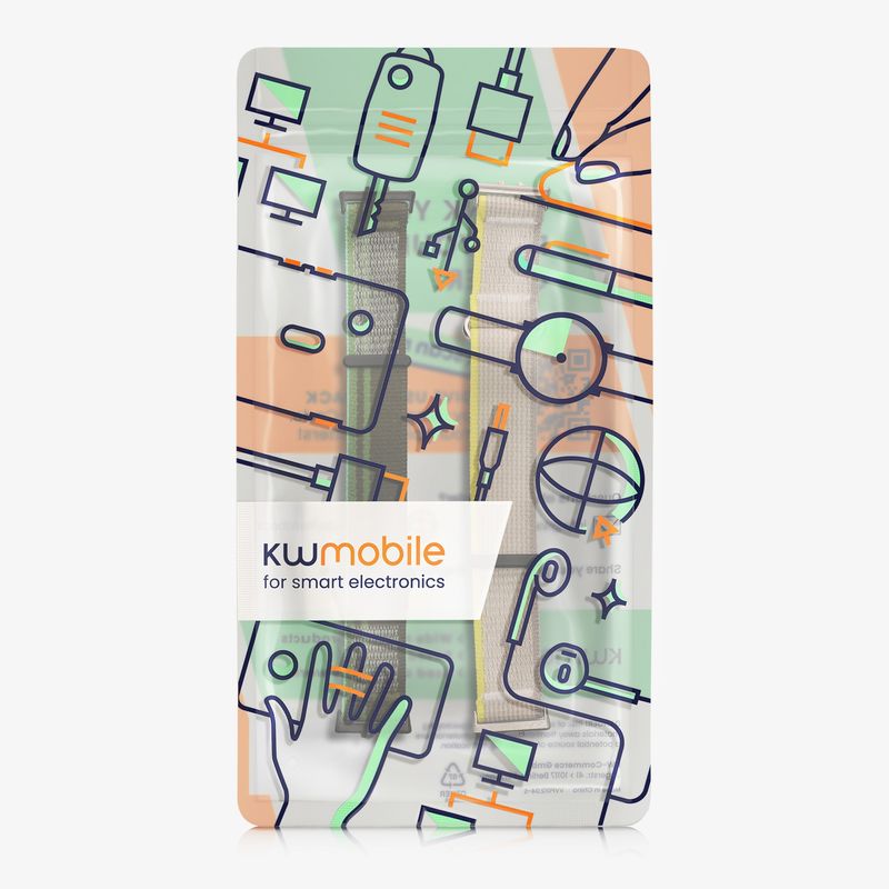 Laptop, Telefoane si Tablete - Wearables si gadgeturi - Wearables - Accesorii wearables - Set 2 curele pentru smartwatch Kwmobile pentru Samsung Galaxy Fit 3, curea reglabila, nailon, verde, gri - Infinity.ro