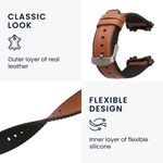 Laptop, Telefoane si Tablete - Wearables si gadgeturi - Wearables - Accesorii wearables - Curea pentru smartwatch Kwmobile pentru Amazfit T-Rex 3, curea reglabila, piele naturala, silicon, maro, negru - Infinity.ro