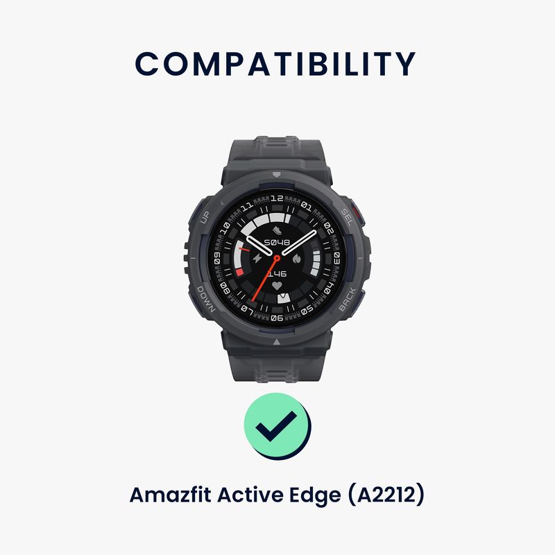 Laptop, Telefoane si Tablete - Wearables si gadgeturi - Wearables - Accesorii wearables - Set 2 curele pentru smartwatch Kwmobile pentru Amazfit Active Edge (A2212), curea reglabila, silicon, negru - Infinity.ro