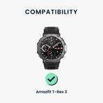 Laptop, Telefoane si Tablete - Wearables si gadgeturi - Wearables - Accesorii wearables - Curea pentru smartwatch Kwmobile pentru Amazfit T-Rex 3, curea reglabila, piele naturala, silicon, maro, negru - Infinity.ro