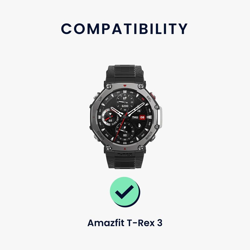 Laptop, Telefoane si Tablete - Wearables si gadgeturi - Wearables - Accesorii wearables - Curea pentru smartwatch Kwmobile pentru Amazfit T-Rex 3, curea reglabila, piele naturala, silicon, maro, negru - Infinity.ro