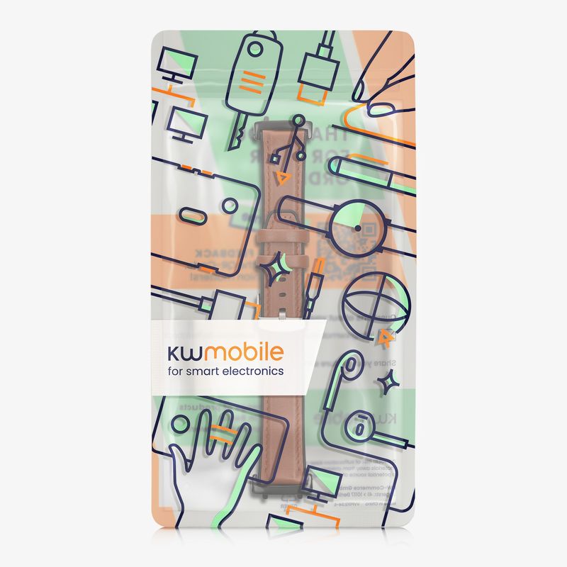 Laptop, Telefoane si Tablete - Wearables si gadgeturi - Wearables - Accesorii wearables - Curea pentru smartwatch Kwmobile pentru Amazfit T-Rex 3, curea reglabila, piele naturala, silicon, maro, negru - Infinity.ro
