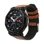 Laptop, Telefoane si Tablete - Wearables si gadgeturi - Wearables - Accesorii wearables - Curea pentru smartwatch Kwmobile pentru Amazfit T-Rex 3, curea reglabila, piele naturala, silicon, maro, negru - Infinity.ro