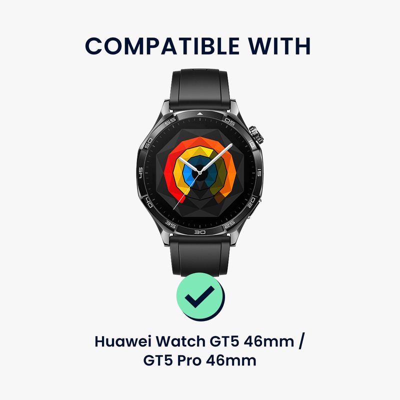 Laptop, Telefoane si Tablete - Wearables si gadgeturi - Wearables - Accesorii wearables - Curea Kwmobile pentru Huawei Watch GT 5 46 mm, GT 5 Pro 46 mm, GT 4 46 mm, Watch GT 3 SE, reglabila, piele naturala, gri - Infinity.ro