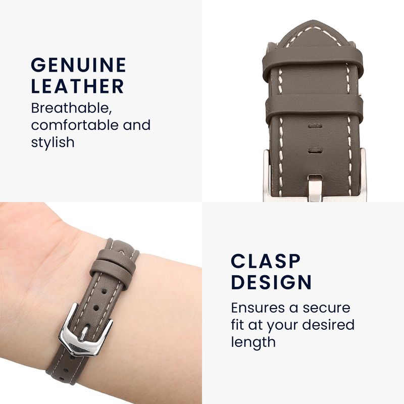 Laptop, Telefoane si Tablete - Wearables si gadgeturi - Wearables - Accesorii wearables - Curea Kwmobile pentru Huawei Watch GT 5 46 mm, GT 5 Pro 46 mm, GT 4 46 mm, Watch GT 3 SE, reglabila, piele naturala, gri - Infinity.ro