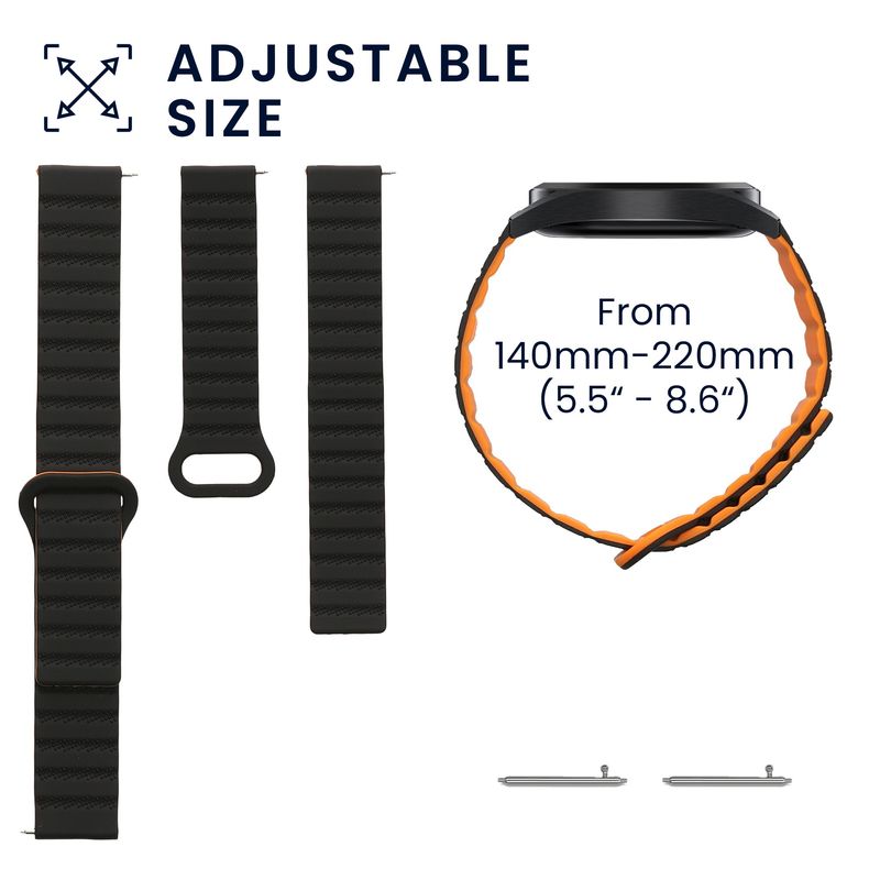 Laptop, Telefoane si Tablete - Wearables si gadgeturi - Wearables - Accesorii wearables - Curea Kwmobile pentru Samsung Galaxy Watch 4, Galaxy Watch 5, Galaxy Watch 6, Galaxy Watch 7, silicon, negru, portocaliu - Infinity.ro