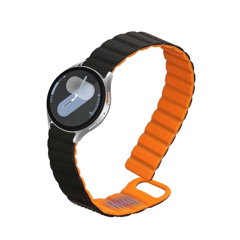 Laptop, Telefoane si Tablete - Wearables si gadgeturi - Wearables - Accesorii wearables - Curea Kwmobile pentru Samsung Galaxy Watch 4, Galaxy Watch 5, Galaxy Watch 6, Galaxy Watch 7, silicon, negru, portocaliu - Infinity.ro
