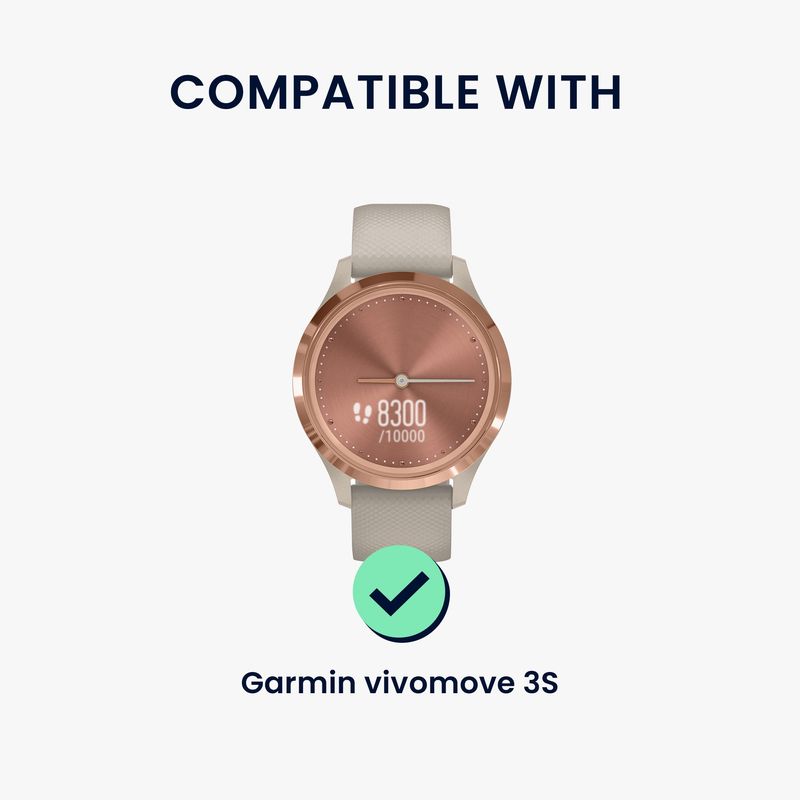 Laptop, Telefoane si Tablete - Wearables si gadgeturi - Wearables - Accesorii wearables - Curea pentru smartwatch Kwmobile pentru Garmin vivomove 3S, vivoactive 4S, curea reglabila, piele naturala, roz - Infinity.ro