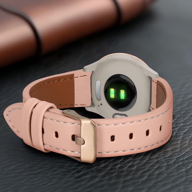 Laptop, Telefoane si Tablete - Wearables si gadgeturi - Wearables - Accesorii wearables - Curea pentru smartwatch Kwmobile pentru Garmin vivomove 3S, vivoactive 4S, curea reglabila, piele naturala, roz - Infinity.ro