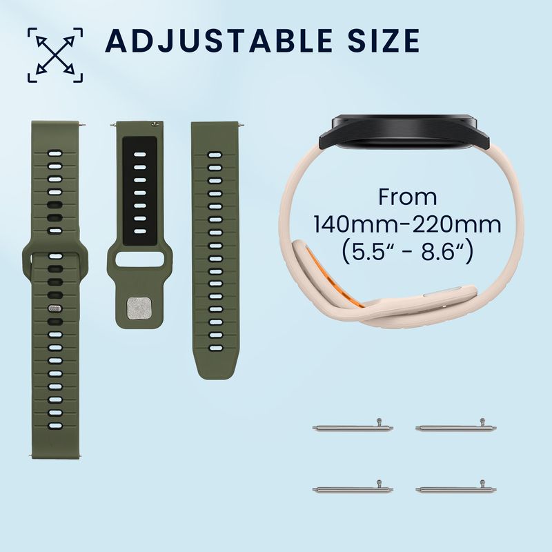 Laptop, Telefoane si Tablete - Wearables si gadgeturi - Wearables - Accesorii wearables - Set 2 curele smartwatch Kwmobile pentru Amazfit 22 mm Amazfit Bip 6, Bip 5 Unity, Bip 5, GTS 3, silicon, multicolor - Infinity.ro