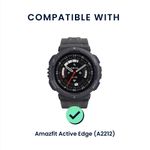 Laptop, Telefoane si Tablete - Wearables si gadgeturi - Wearables - Accesorii wearables - Curea pentru smartwatch Kwmobile pentru Amazfit Active Edge (A2212), curea reglabila, piele ecologica, silicon, maro - Infinity.ro