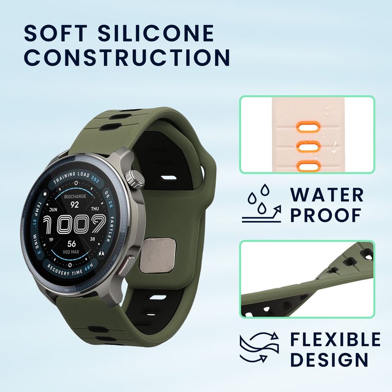 Laptop, Telefoane si Tablete - Wearables si gadgeturi - Wearables - Accesorii wearables - Set 2 curele smartwatch Kwmobile pentru Amazfit 22 mm Amazfit Bip 6, Bip 5 Unity, Bip 5, GTS 3, silicon, multicolor - Infinity.ro