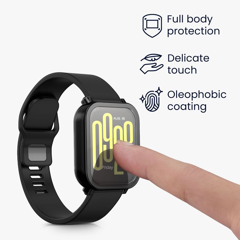 Laptop, Telefoane si Tablete - Wearables si gadgeturi - Wearables - Accesorii wearables - Set 2 huse smartwatch Kwmobile pentru Xiaomi Redmi Watch 5 Active, antizgarieturi, flexibil, silicon, negru, auriu - Infinity.ro