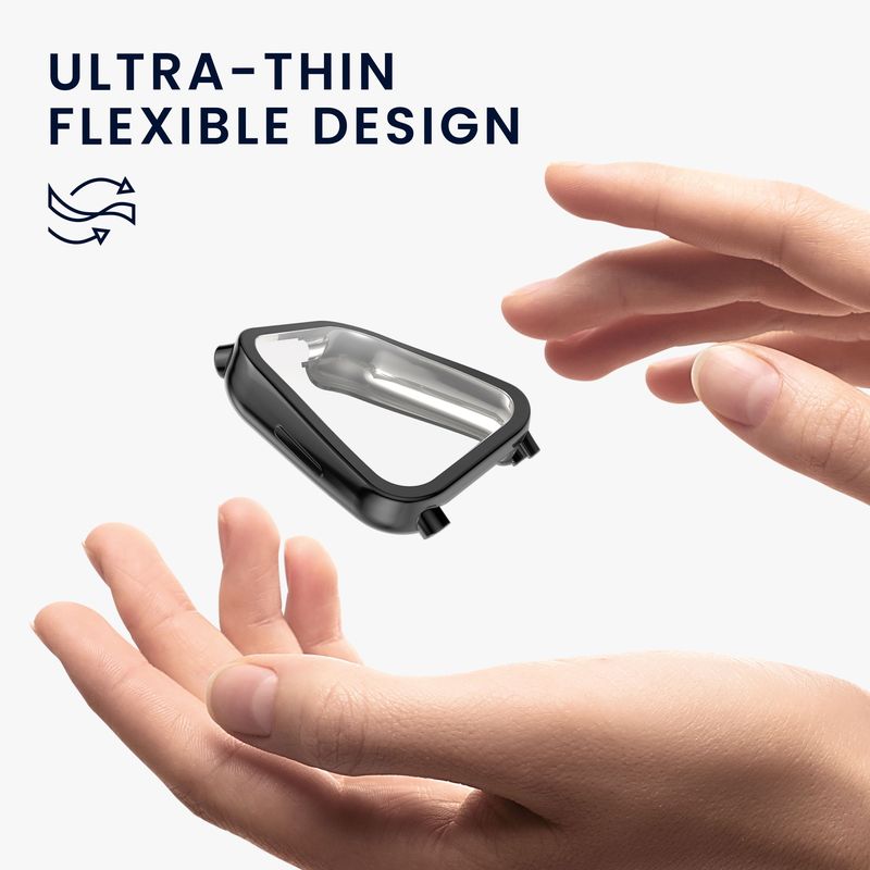 Laptop, Telefoane si Tablete - Wearables si gadgeturi - Wearables - Accesorii wearables - Set 2 huse smartwatch Kwmobile pentru Xiaomi Redmi Watch 5 Active, antizgarieturi, flexibil, silicon, negru, auriu - Infinity.ro