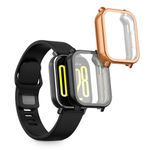 Laptop, Telefoane si Tablete - Wearables si gadgeturi - Wearables - Accesorii wearables - Set 2 huse smartwatch Kwmobile pentru Xiaomi Redmi Watch 5 Active, antizgarieturi, flexibil, silicon, negru, auriu - Infinity.ro