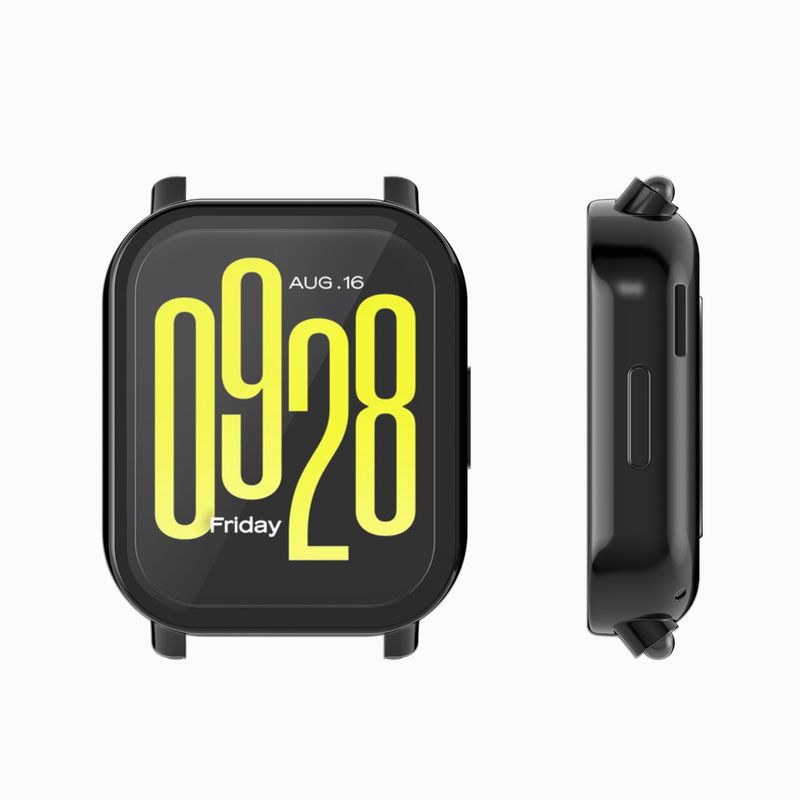 Laptop, Telefoane si Tablete - Wearables si gadgeturi - Wearables - Accesorii wearables - Set 2 huse smartwatch Kwmobile pentru Xiaomi Redmi Watch 5 Active, antizgarieturi, flexibil, silicon, negru, auriu - Infinity.ro