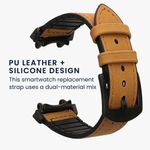 Laptop, Telefoane si Tablete - Wearables si gadgeturi - Wearables - Accesorii wearables - Curea pentru smartwatch Kwmobile pentru Amazfit T-Rex 3, curea reglabila, piele ecologica, silicon, maro - Infinity.ro