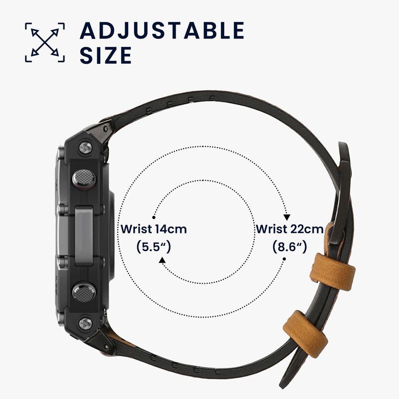 Laptop, Telefoane si Tablete - Wearables si gadgeturi - Wearables - Accesorii wearables - Curea pentru smartwatch Kwmobile pentru Amazfit T-Rex 3, curea reglabila, piele ecologica, silicon, maro - Infinity.ro