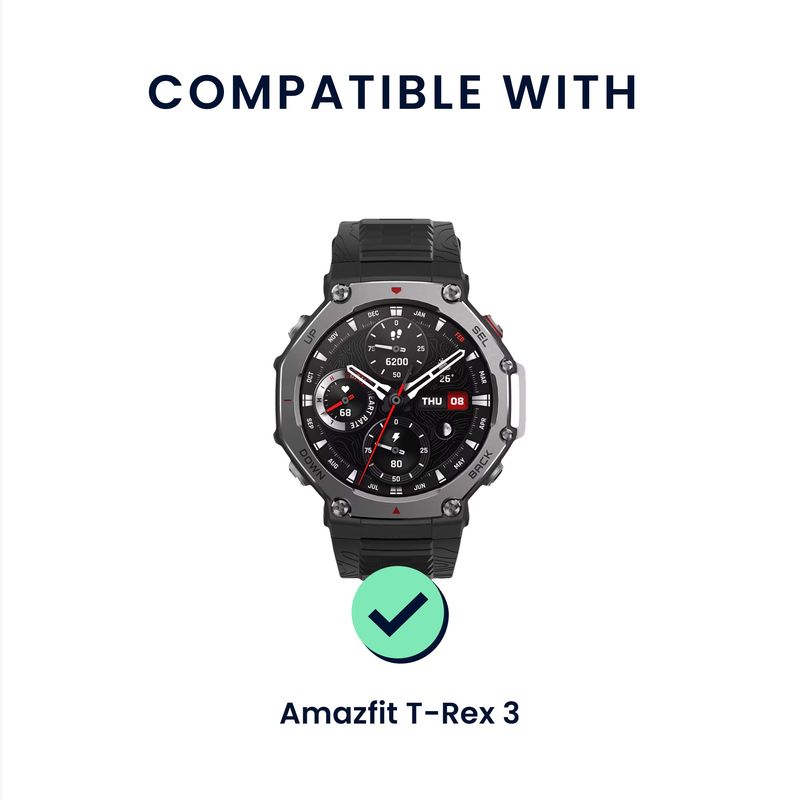 Laptop, Telefoane si Tablete - Wearables si gadgeturi - Wearables - Accesorii wearables - Curea pentru smartwatch Kwmobile pentru Amazfit T-Rex 3, curea reglabila, piele ecologica, silicon, maro - Infinity.ro