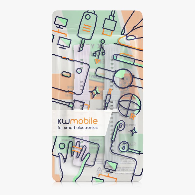 Laptop, Telefoane si Tablete - Wearables si gadgeturi - Wearables - Accesorii wearables - Set 2 curele pentru smartwatch Kwmobile pentru Huawei Watch 5 42 mm, curea reglabila, silicon, mov, albastru - Infinity.ro