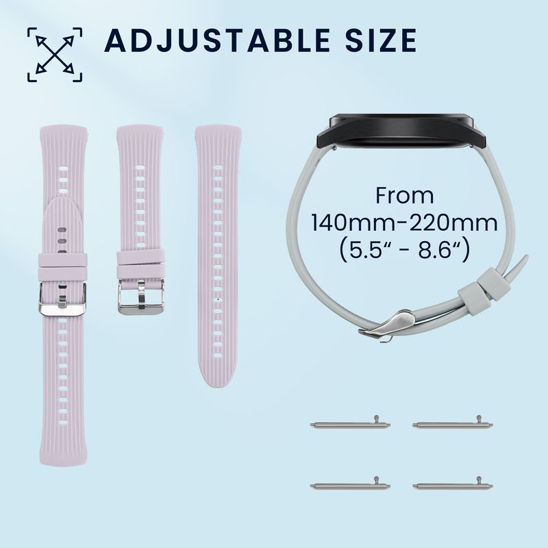 Laptop, Telefoane si Tablete - Wearables si gadgeturi - Wearables - Accesorii wearables - Set 2 curele pentru smartwatch Kwmobile pentru Huawei Watch 5 42 mm, curea reglabila, silicon, mov, albastru - Infinity.ro