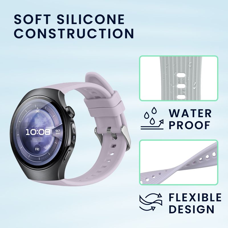 Laptop, Telefoane si Tablete - Wearables si gadgeturi - Wearables - Accesorii wearables - Set 2 curele pentru smartwatch Kwmobile pentru Huawei Watch 5 42 mm, curea reglabila, silicon, mov, albastru - Infinity.ro