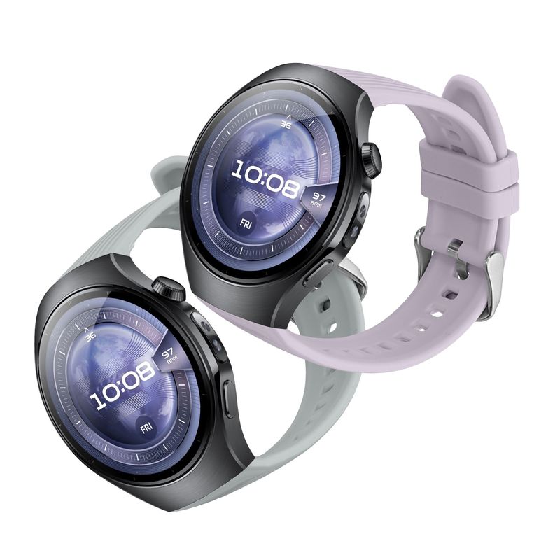 Laptop, Telefoane si Tablete - Wearables si gadgeturi - Wearables - Accesorii wearables - Set 2 curele pentru smartwatch Kwmobile pentru Huawei Watch 5 42 mm, curea reglabila, silicon, mov, albastru - Infinity.ro