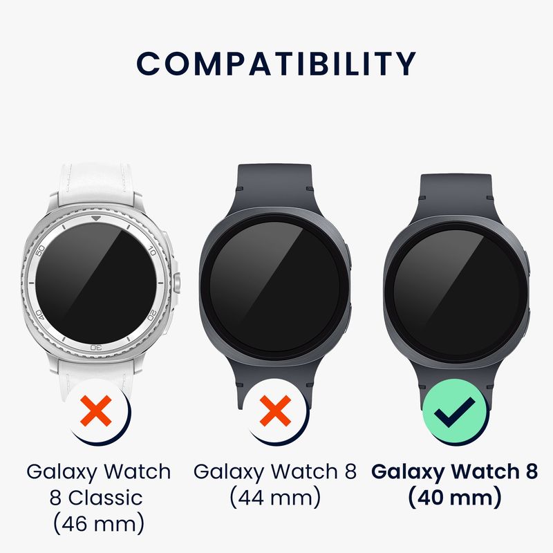 Laptop, Telefoane si Tablete - Wearables si gadgeturi - Wearables - Accesorii wearables - Rama smartwatch Kwmobile pentru Samsung Galaxy Watch 8 (40 mm), antizgarieturi, antipraf, aluminiu, negru, argintiu - Infinity.ro