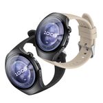 Laptop, Telefoane si Tablete - Wearables si gadgeturi - Wearables - Accesorii wearables - Set 2 curele pentru smartwatch Kwmobile pentru Huawei Watch 5 42 mm, curea reglabila, silicon, negru, bej - Infinity.ro