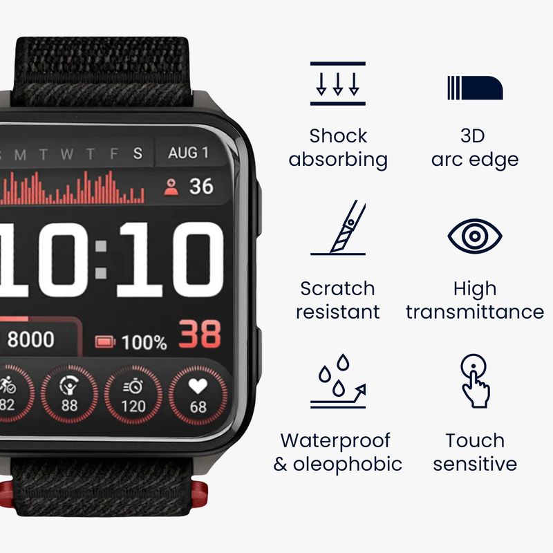 Laptop, Telefoane si Tablete - Wearables si gadgeturi - Wearables - Accesorii wearables - Set 2 folii de protectie pentru smartwatch Kwmobile pentru Garmin Venu X1, anti-amprenta, PET, transparent - Infinity.ro
