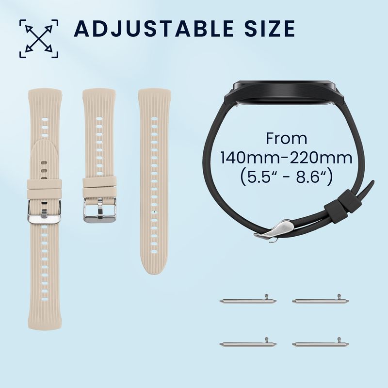 Laptop, Telefoane si Tablete - Wearables si gadgeturi - Wearables - Accesorii wearables - Set 2 curele pentru smartwatch Kwmobile pentru Huawei Watch 5 42 mm, curea reglabila, silicon, negru, bej - Infinity.ro