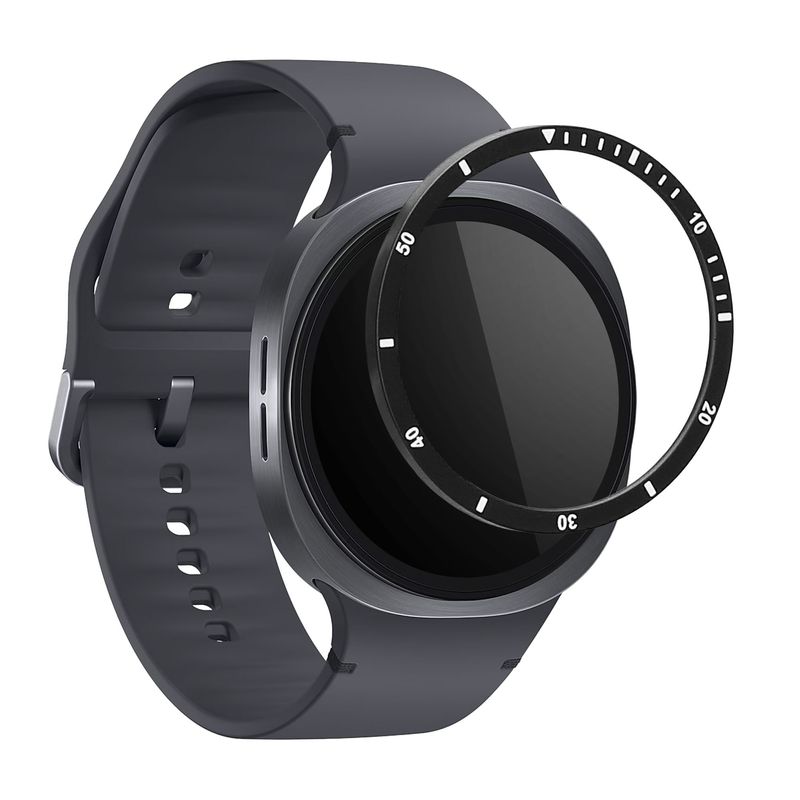 Laptop, Telefoane si Tablete - Wearables si gadgeturi - Wearables - Accesorii wearables - Rama smartwatch Kwmobile pentru Samsung Galaxy Watch 8 (40 mm), antizgarieturi, antipraf, aluminiu, negru, argintiu - Infinity.ro
