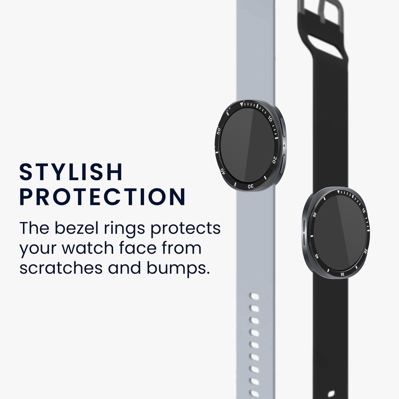Laptop, Telefoane si Tablete - Wearables si gadgeturi - Wearables - Accesorii wearables - Rama smartwatch Kwmobile pentru Samsung Galaxy Watch 8 (40 mm), antizgarieturi, antipraf, aluminiu, negru, argintiu - Infinity.ro
