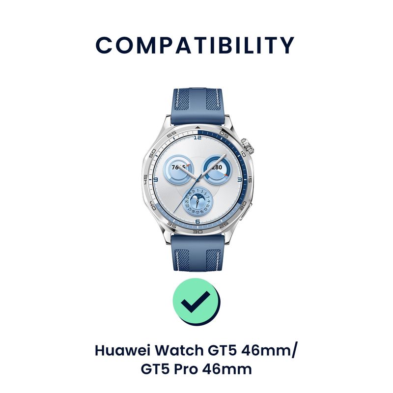 Laptop, Telefoane si Tablete - Wearables si gadgeturi - Wearables - Accesorii wearables - Set 2 curele smartwatch Kwmobile pentru Huawei Watch GT 5 46 mm, GT 5 Pro 46 mm, reglabila, silicon, negru, albastru - Infinity.ro