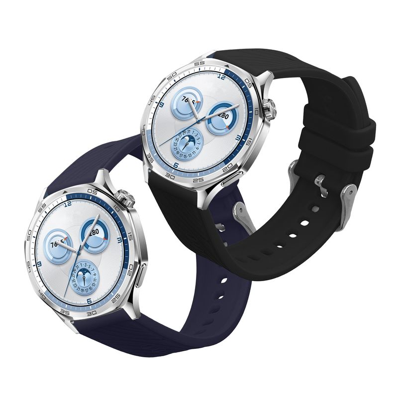 Laptop, Telefoane si Tablete - Wearables si gadgeturi - Wearables - Accesorii wearables - Set 2 curele smartwatch Kwmobile pentru Huawei Watch GT 5 46 mm, GT 5 Pro 46 mm, reglabila, silicon, negru, albastru - Infinity.ro