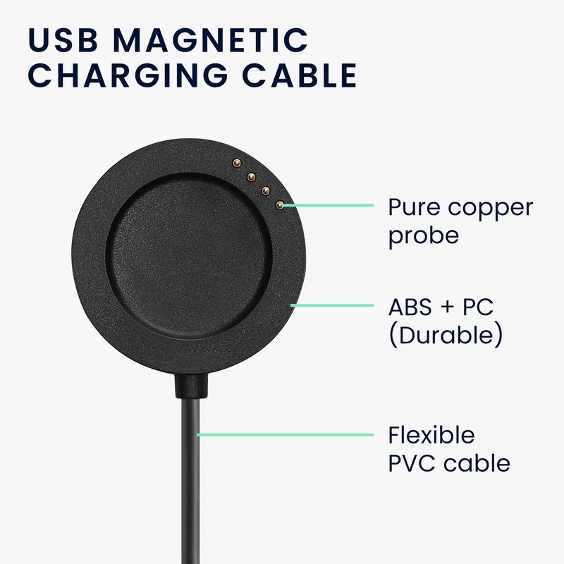 Laptop, Telefoane si Tablete - Wearables si gadgeturi - Wearables - Accesorii wearables - Cablu alimentare Kwmobile pentru Xiaomi Watch S4 Sport, incarcare, plastic, negru - Infinity.ro