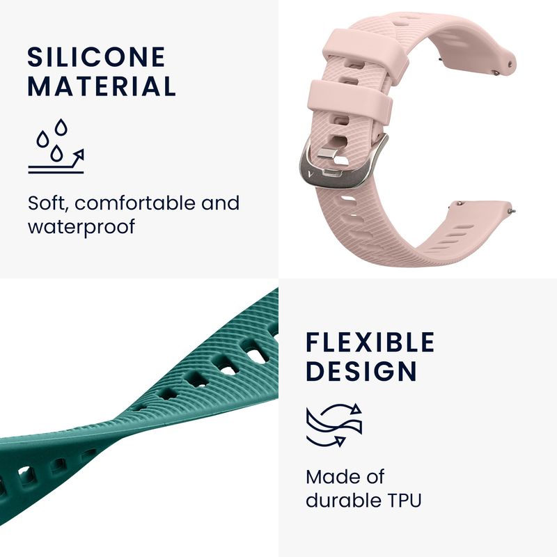 Laptop, Telefoane si Tablete - Wearables si gadgeturi - Wearables - Accesorii wearables - Set 2 curele smartwatch Kwmobile pentru Garmin Forerunner 165, Forerunner 165 Music, reglabila, silicon, multicolor - Infinity.ro
