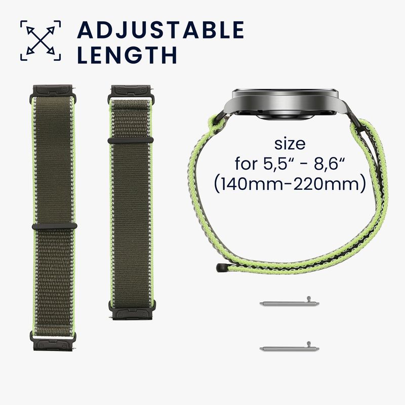 Laptop, Telefoane si Tablete - Wearables si gadgeturi - Wearables - Accesorii wearables - Curea pentru smartwatch Kwmobile pentru Garmin Venu X1, curea reglabila, nailon, verde - Infinity.ro