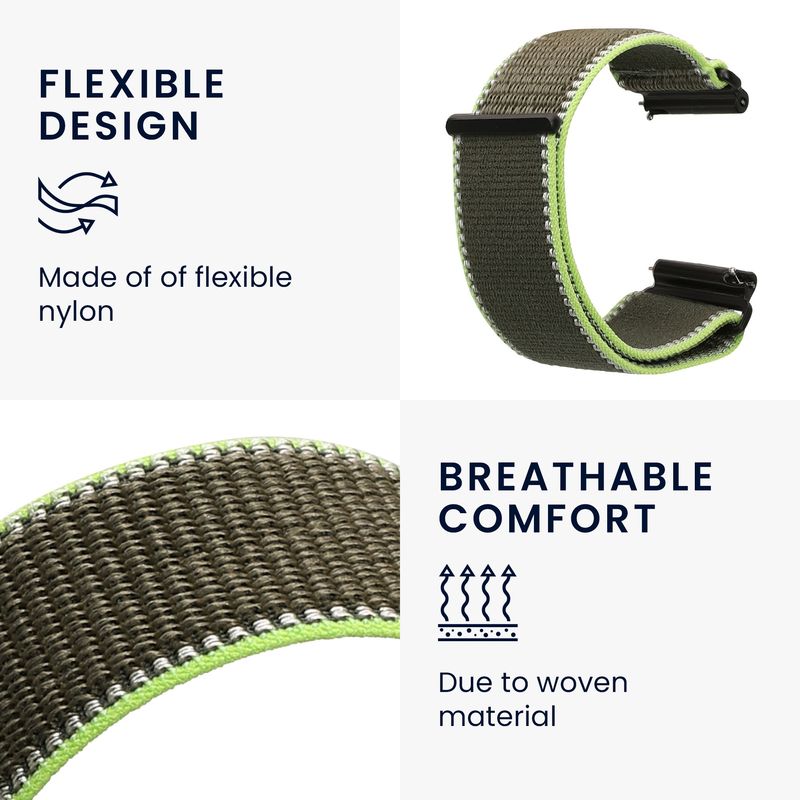 Laptop, Telefoane si Tablete - Wearables si gadgeturi - Wearables - Accesorii wearables - Curea pentru smartwatch Kwmobile pentru Garmin Venu X1, curea reglabila, nailon, verde - Infinity.ro