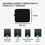 Laptop, Telefoane si Tablete - Ebook reader si accesorii - Accesorii eBook Reader - Husa pentru eBook Reader Kwmobile, protectie la socuri, neopren, textil, negru - Infinity.ro