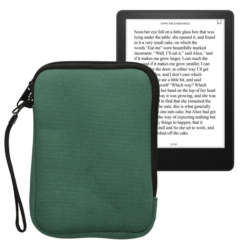 Laptop, Telefoane si Tablete - Ebook reader si accesorii - Accesorii eBook Reader - Husa pentru eBook Reader Kwmobile, protectie la socuri, panza, verde - Infinity.ro