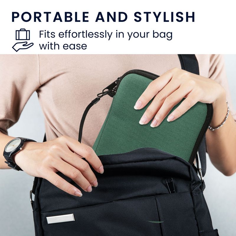 Laptop, Telefoane si Tablete - Ebook reader si accesorii - Accesorii eBook Reader - Husa pentru eBook Reader Kwmobile, protectie la socuri, panza, verde - Infinity.ro