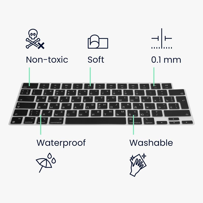 Laptop, Telefoane si Tablete - Laptopuri si accesorii - Piese laptop - Folii protectie si autocolante laptop - Folie tastatura laptop Kwmobile pentru Apple MacBook Pro 14.2 2023 (A2779), antizgarieturi, antipraf, silicon, negru - Infinity.ro