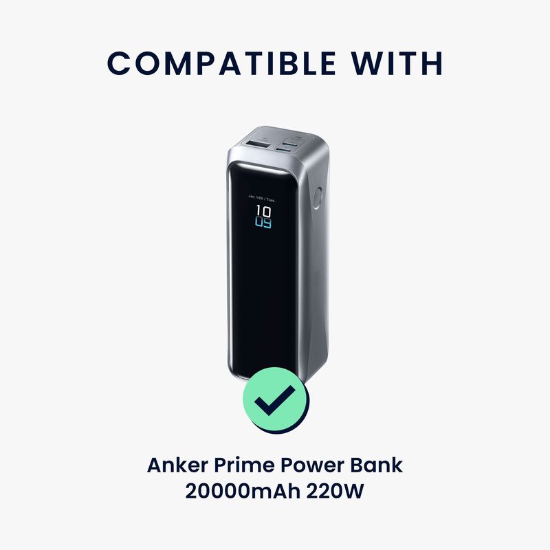 Laptop, Telefoane si Tablete - Telefoane mobile si accesorii - Accesorii Telefoane - Alte accesorii telefoane - Husa protectie Kwmobile pentru Anker Prime Power Bank 20.000 mAh, 220 W, silicon, negru, protectie la socuri - Infinity.ro