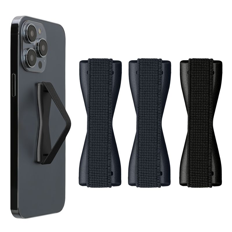 Laptop, Telefoane si Tablete - Telefoane mobile si accesorii - Accesorii Telefoane - Alte accesorii telefoane - Set 3 suporturi pentru deget Kwmobile, universale, autoadezive, functie stand, elastan, albastru, negru - Infinity.ro