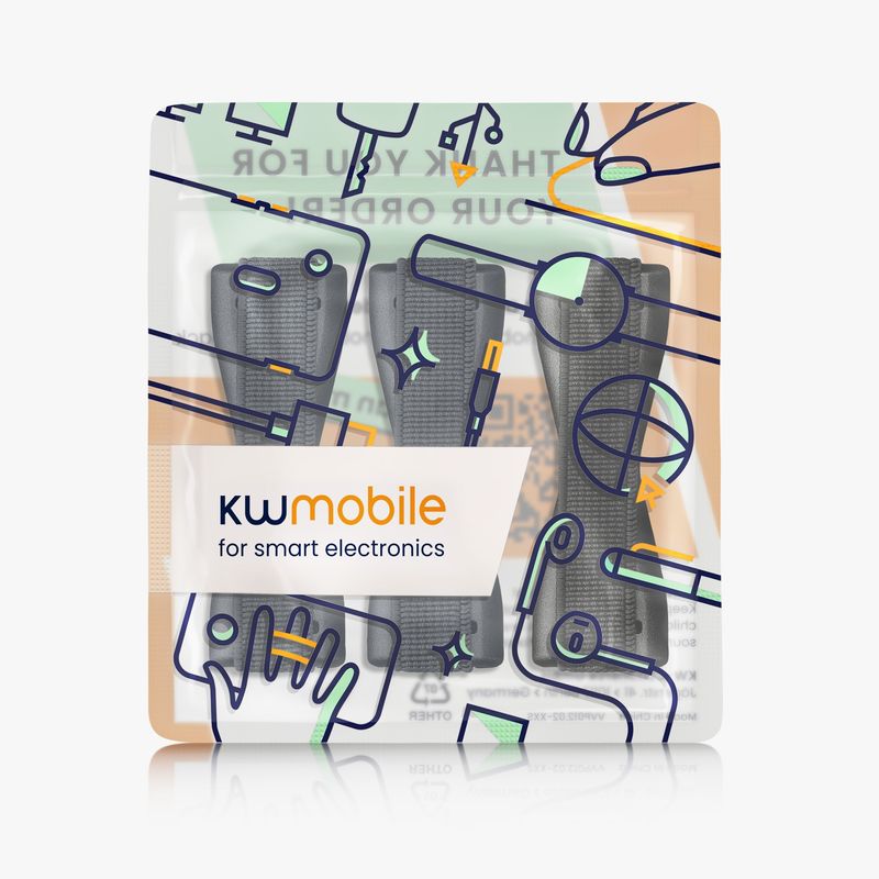Laptop, Telefoane si Tablete - Telefoane mobile si accesorii - Accesorii Telefoane - Alte accesorii telefoane - Set 3 suporturi pentru deget Kwmobile, universale, autoadezive, functie stand, elastan, albastru, negru - Infinity.ro