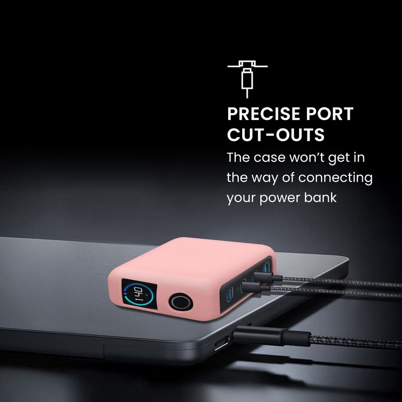 Laptop, Telefoane si Tablete - Telefoane mobile si accesorii - Accesorii Telefoane - Alte accesorii telefoane - Husa protectie Kwmobile pentru incarcator Anker Zolo 140W, silicon, roz, protectie la socuri - Infinity.ro